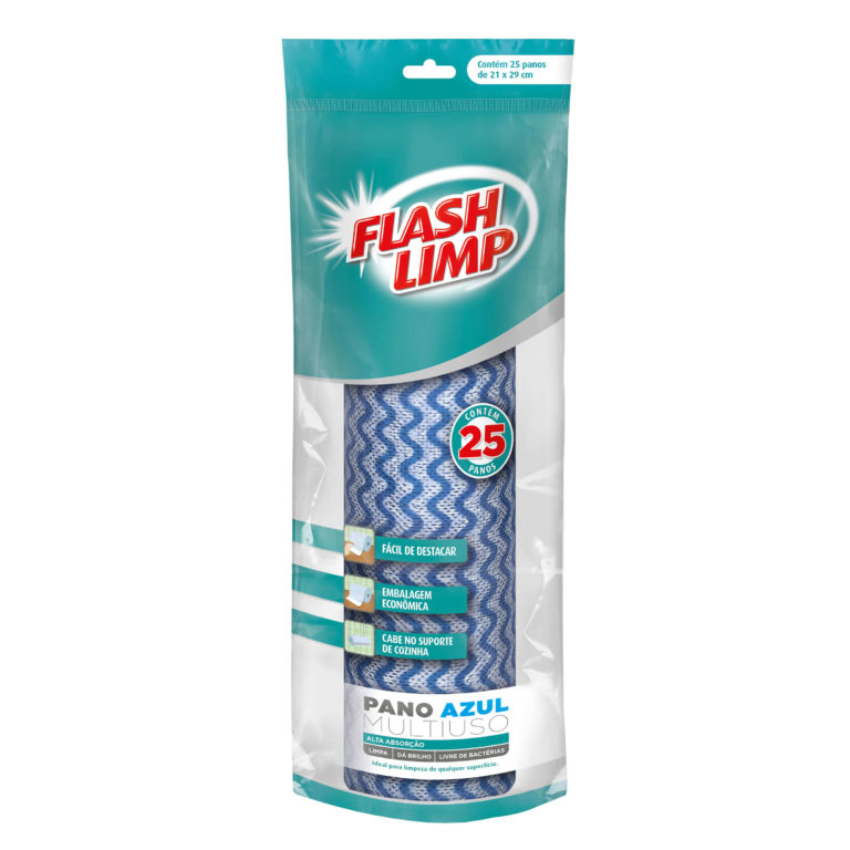 ROLO PANO AZUL MULTIUSO 25 PCS FLASH LIMP