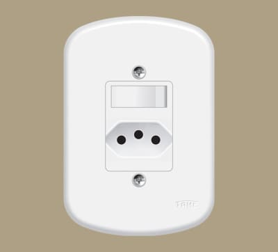 INTERRUPTOR BLANC 1 TRIOE + 2P+T 20A COM PLACA1362 - Imagem 2