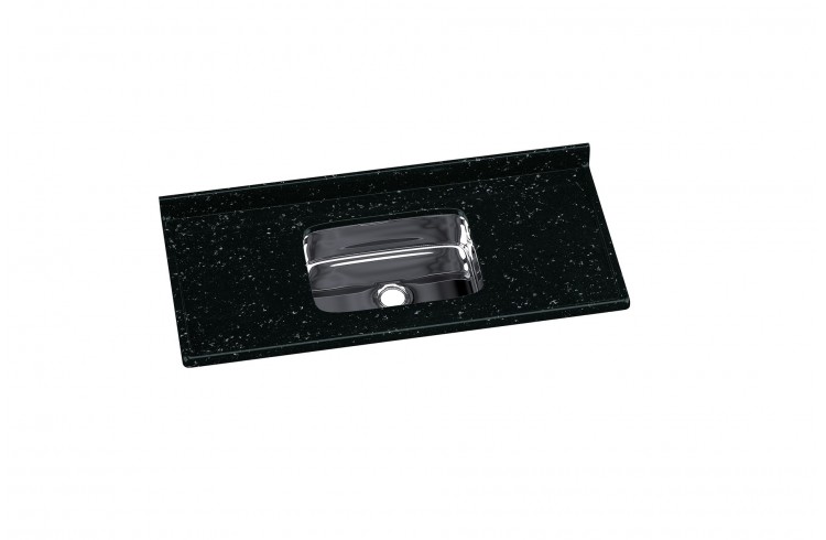 PIA RORALIT 120X55 CUBA INOX PEDRA PRETA